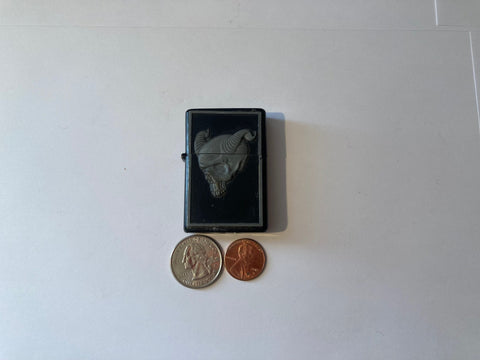 Vintage Metal Lighter, Black, Skull with Horns, Old Vintage Lighter, Cigars, Cigarettes, More