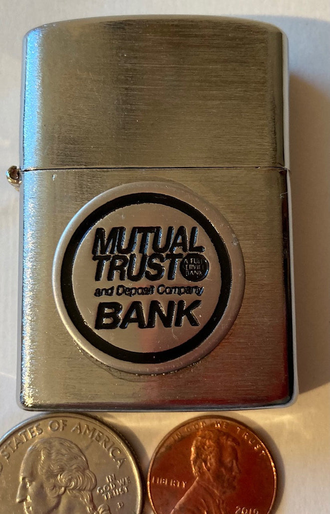 Vintage Metal Lighter, Mutual Trust Bank, and Deposit Company, Cigars, Cigarettes, More