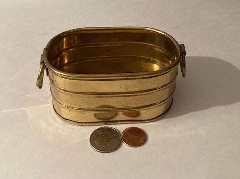 Vintage Metal Brass Planter, 4" x 3" x 2", Home Decor, Plants, Table Display, Shelf Display, This Can Be Shined Up Even More.