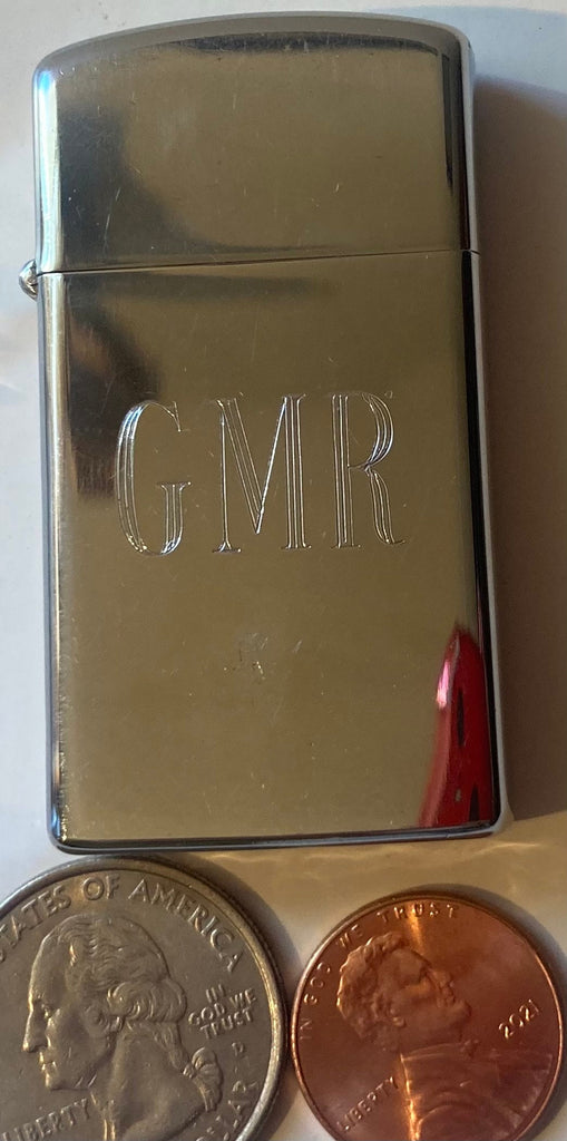 Vintage Metal Lighter, GMR, Slim, Zippo, Made in USA, Cigarettes, More