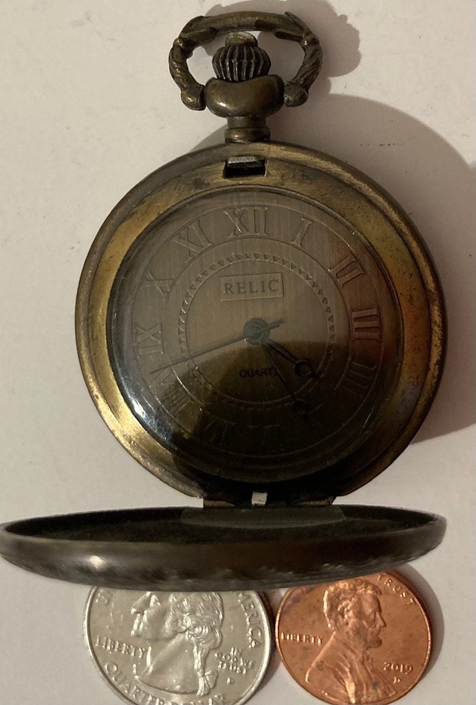 Vintage Metal Pocket Watch, Relic, Clock, Time, Style