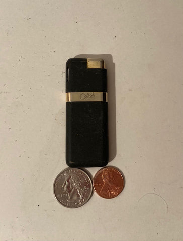 Vintage Metal Black and Brass Lighter, Old Vintage Lighter, Cigars, Cigarettes, More