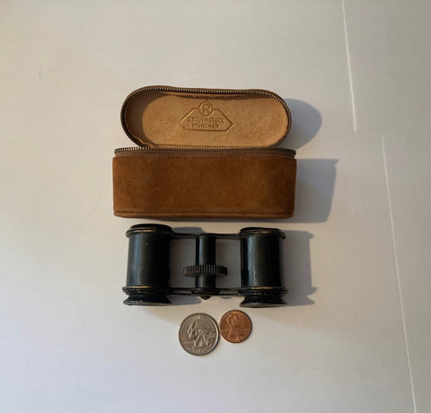 Vintage Set of Brass Black Opera Glasses, Rodenstock, Made in Germany, Quality, Binoculars, Bird Watching, Musicals, Sports, Original Box