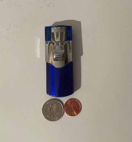 Vintage Metal Lighter, Blue and Silver, Cigarettes, More