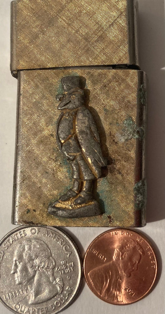 Vintage Metal Lighter, 14K Gold Plated, Florentine, Made in USA, Cigarettes, More