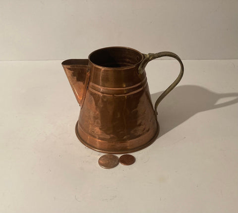 Vintage Metal Copper and Brass Pitcher, 4" x 6", Made in Turkey, Quality, Kitchen Decor, Use, It, Table Display, Shelf Display