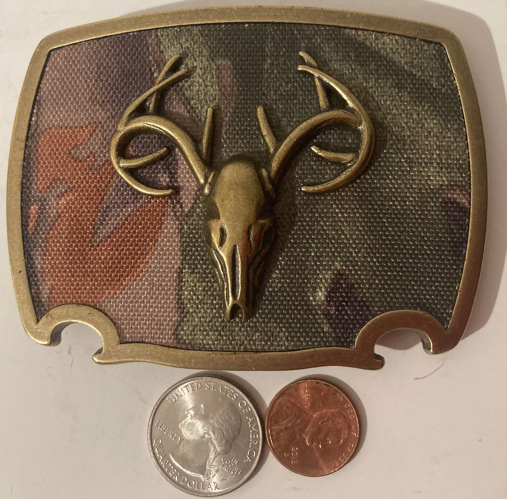 Vintage Metal Belt Buckle, Brass, Cattle, Head, Heavy Duty Quality, Clothing Accessory, Fashion, Collectible, Shelf Display