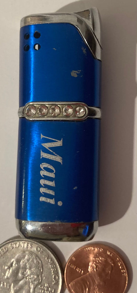 Vintage Metal Lighter, Blue, Maui, Cigarettes, More