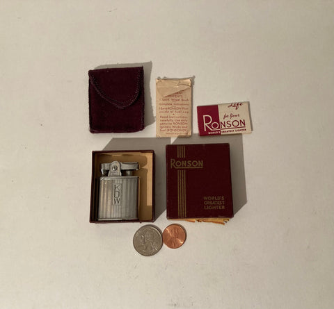 Vintage Metal Ronson Lighter, Princess, Chromium Butler, Made in USA, Cigarettes, More