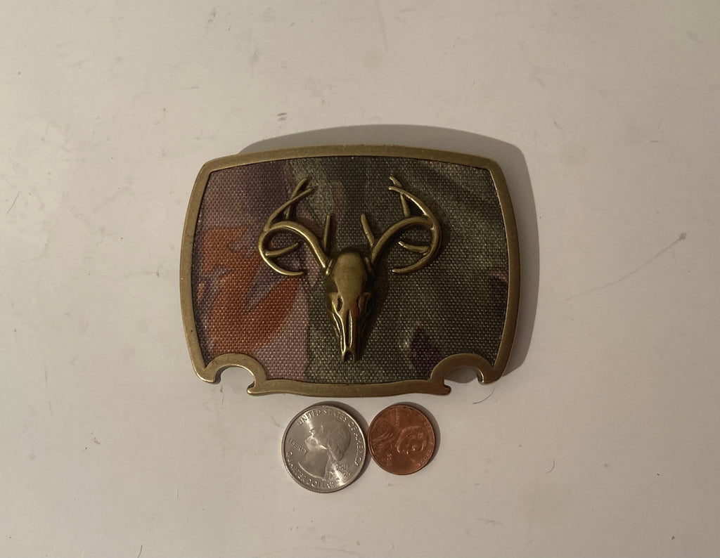 Vintage Metal Belt Buckle, Brass, Cattle, Head, Heavy Duty Quality, Clothing Accessory, Fashion, Collectible, Shelf Display