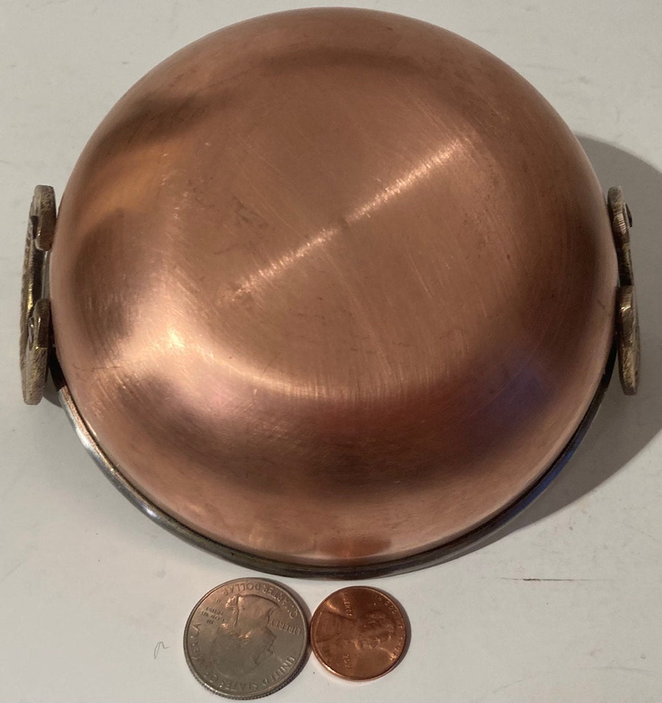 Vintage Metal Copper and Brass Bowl, Pot, Dish, 5" x 1 1/2", Cooking, Kitchen Decor, Hanging Display, This Can Be Shined Up Even More
