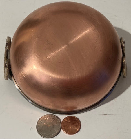 Vintage Metal Copper and Brass Bowl, Pot, Dish, 5" x 1 1/2", Cooking, Kitchen Decor, Hanging Display, This Can Be Shined Up Even More