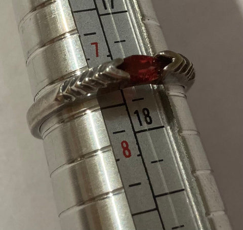 Vintage Sterling Silver Ring, 925, Nice Red Stone Design, Size 7 1/4, Jewelry, Fashion, Finger Fun, This Can Be Shined Up Even More, Quality