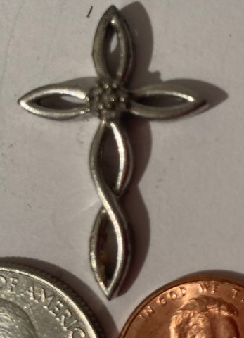 Vintage Sterling Silver 925 Metal Charm, Cross, Religion, Crucifix, Pendant for Necklace, Bracelet, Ankle, Fashion, Quality, Precious Metal