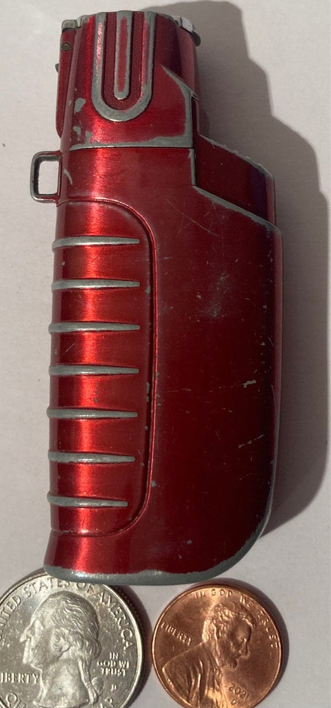 Vintage Metal Lighter, Red, Cigarettes, Cigars, Smoking, More