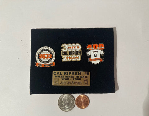 Vintage Set of Cal Ripken Pins, Limited Edition Collector's Set, Year 2000