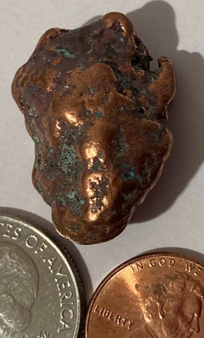 Vintage Metal Copper Nugget, Great for Handmade Pendants, Real Copper, Ready for Necklace or Bracelet Addition, Quality, Heavy Duty, Fun