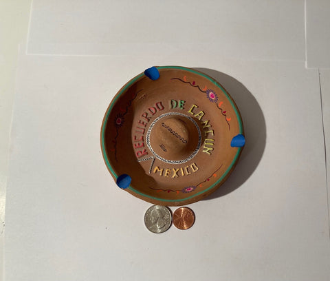 Vintage Ceramic Ashtray, Cancun Mexico, Colorful, Smoking, Cigars, Home Decor, Table Display, Shelf Display