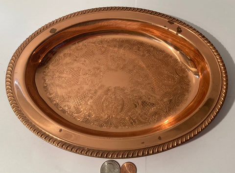 Vintage Metal Copper Tray, Platter, 11 1/2" x 9", Coppercraft Guild, Quality, Kitchen Decor, Table Display, Shelf Display, Candy Dish