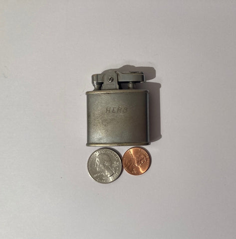 Vintage Metal Lighter, Herb, Ronson, Made in USA, Cigarettes, Cigars, Smoking, More