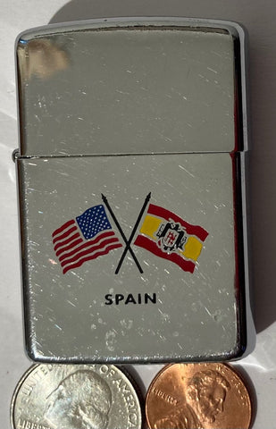 Vintage Metal Zippo Lighter, Spain, Zippo, Made in USA, Cigarettes, More