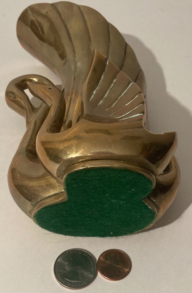 Vintage Metal Brass Heavy Duty Swan Planter, 2 Swans, Geese, Goose, Birds, Quality, 7 1/2" Tall, Weighs a Tad Over 3 Pounds, Home Decor