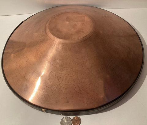 Vintage Metal Copper Pan, Pot, Gold, 15 1/2" Wide, Heavy Duty, Quality, This Can Be Shined Up Even More, Free Shipping in the U.S.