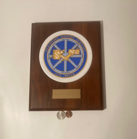 Vintage Wooden Navy Plaque, U.S. Navy, Personnel Support Activity, San Diego, Point Loma, North Island