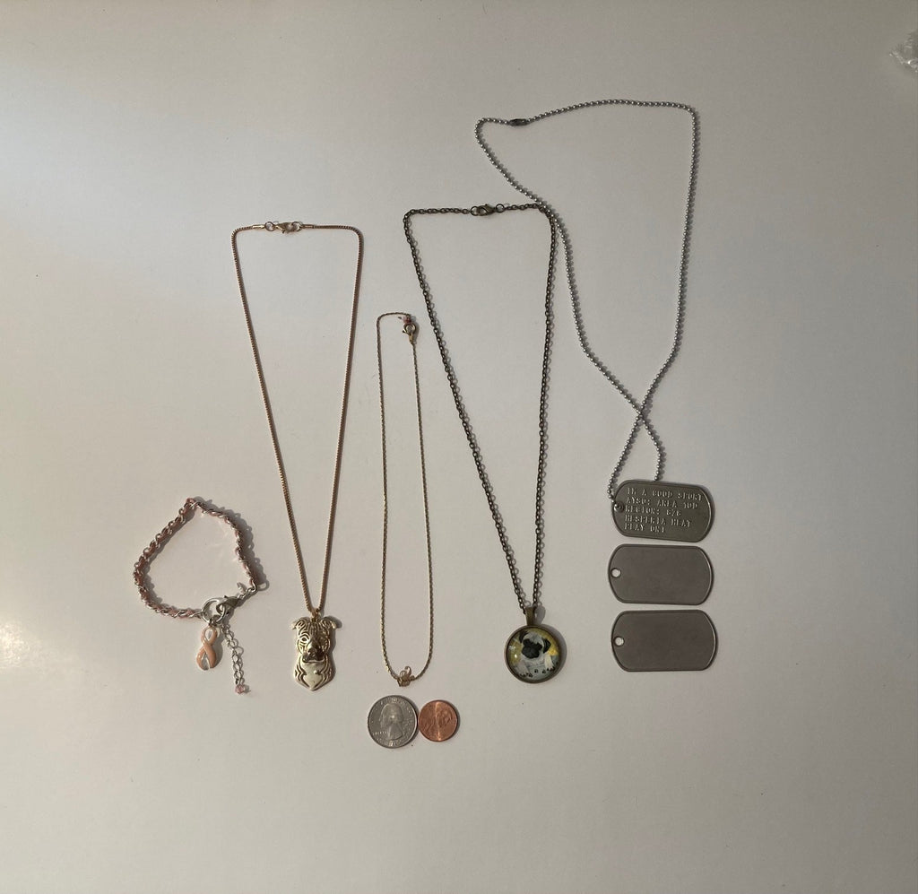 Vintage Lot of 5 Necklaces and Bracelet, Boxer Dog, Pug Dog, Jewelry, Fashion, Accessories, Quality, Fun, Style