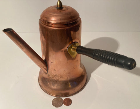 Vintage Metal Copper and Brass Coffee Pot, Tea Pot, Kettle, Kitchen Decor, Table Display, Shelf Display, This Can Be Shined Up Even More