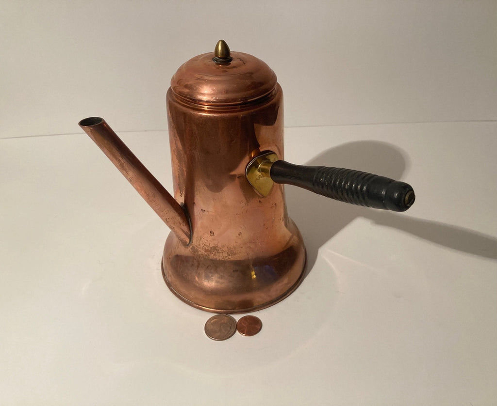 Vintage Metal Copper and Brass Coffee Pot, Tea Pot, Kettle, Kitchen Decor, Table Display, Shelf Display, This Can Be Shined Up Even More