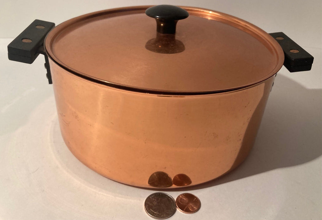 Vintage Copper Metal Hammered Pot, Made in USA, 11" Wide Handle to Handle, This Can Be Shined Up Even More