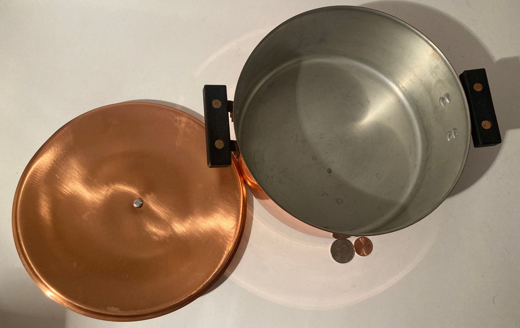 Vintage Copper Metal Hammered Pot, Made in USA, 11" Wide Handle to Handle, This Can Be Shined Up Even More