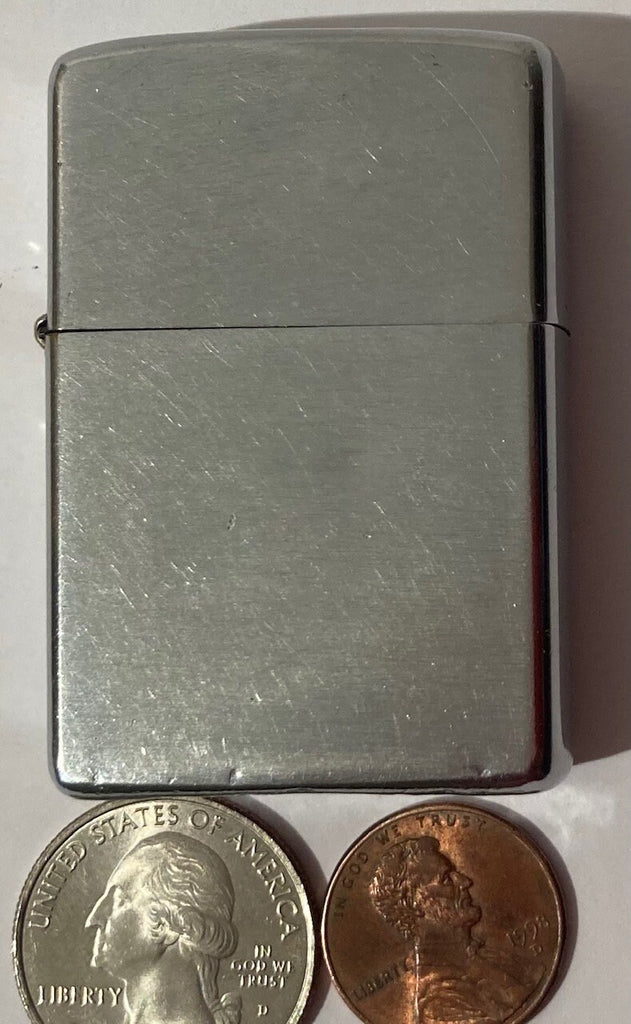 Vintage Metal Zippo Lighter, Brushed Chrome, Zippo, Made in USA, Cigarettes, More