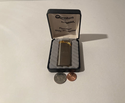 Vintage Metal Lighter, Quantum by Firebird, Flameless, Windproof, Milt, Quality, Heavy Duty, Cigarettes, More
