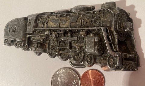 Vintage 1978 Metal Belt Buckle, Train, Steam Engine, Bergamot, Heavy Duty, Quality, Made in USA, Clothing Accessory, Fashion, Collectible