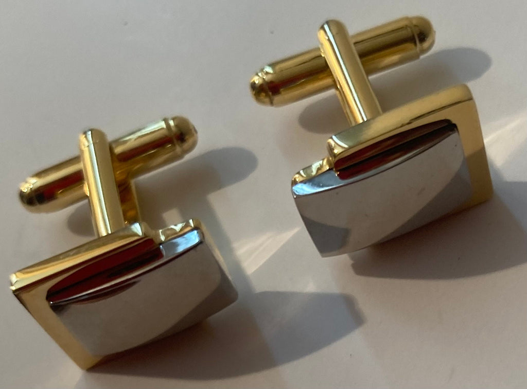Vintage Metal Silver and Brass Cuff Links Set, Quality, Nice, Made in USA, Fashion, Suits, Style, Fun