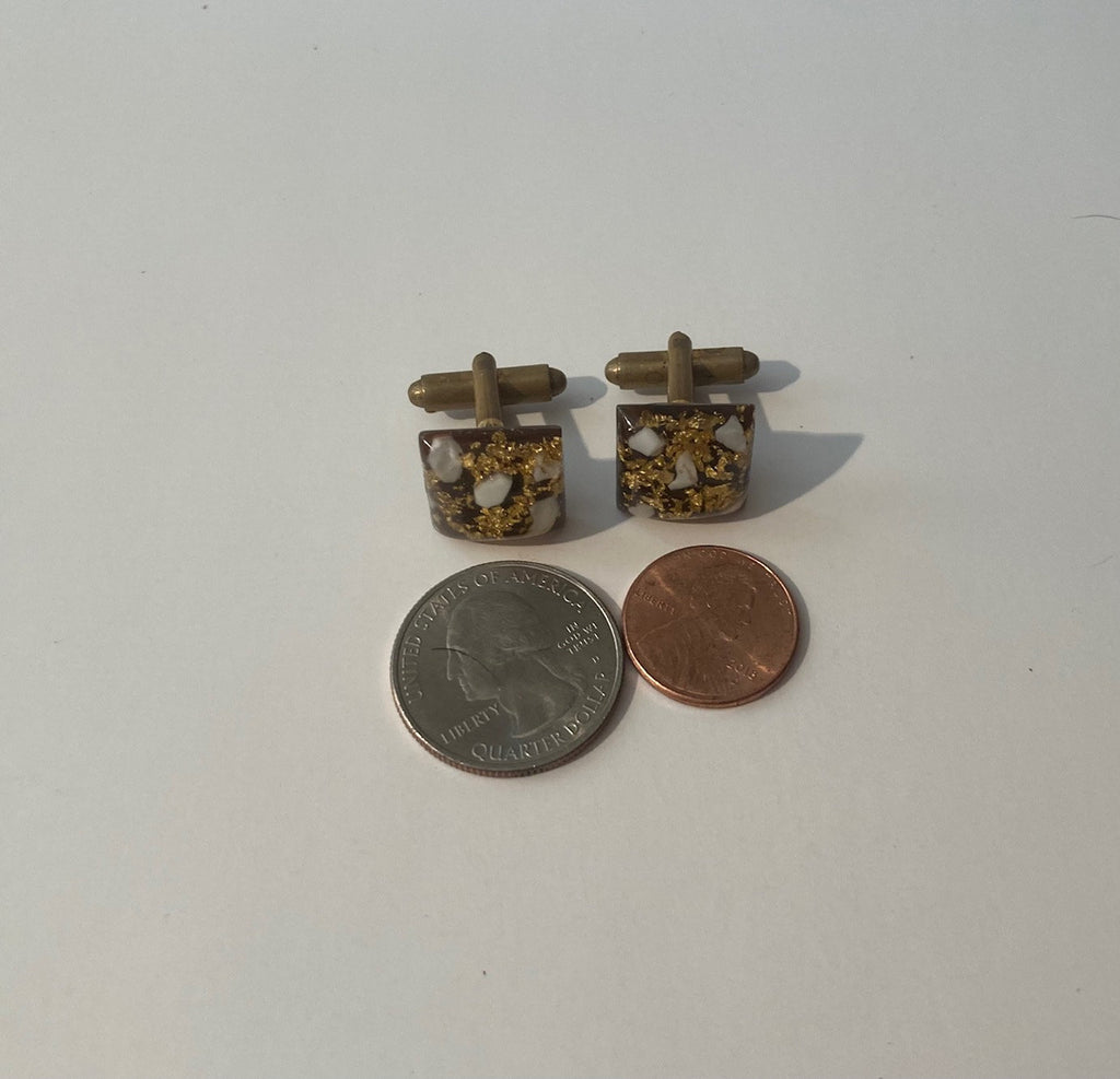 Vintage Metal Cuff Links Set, Glossy Look, Quality, Nice, Made in USA, Fashion, Suits, Style, Fun