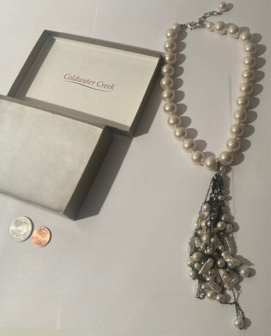 Vintage Pearl Coldwater Necklace, Heavy, Fashion, Style, Accessory, Fun, Quality, Box Set