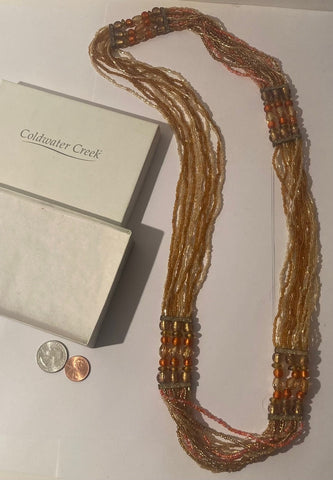 Vintage Orange Coldwater Necklace, Heavy, Fashion, Style, Accessory, Fun, Quality, Box Set