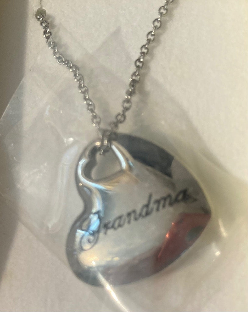 Grandma Heart Shaped Charm Pendant Necklace, 750PYU, Double Sided, Grandma, You Held My Tiny Hands For Just A Little While