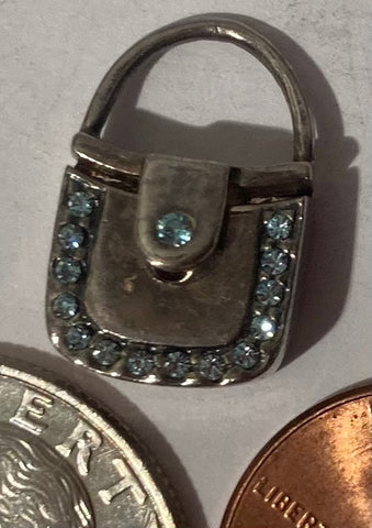 Vintage Sterling Silver 925 Metal Pendant, Purse with Jewels, Nice Design, Pendant for Necklace, Bracelet, Ankle, Fashion, Quality
