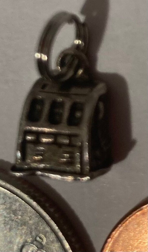 Vintage Sterling Silver 925 Metal Pendant, Slot Machine, Las Vegas, Gambling, Nice Design, Pendant for Necklace, Bracelet, Ankle, Fashion