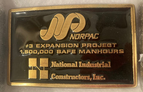 Vintage Metal Belt Buckle, Norpac, National Industrial Constructors, Quality, Heavy Duty, Fashion, Belts, Fun, Nice Design, Made in USA