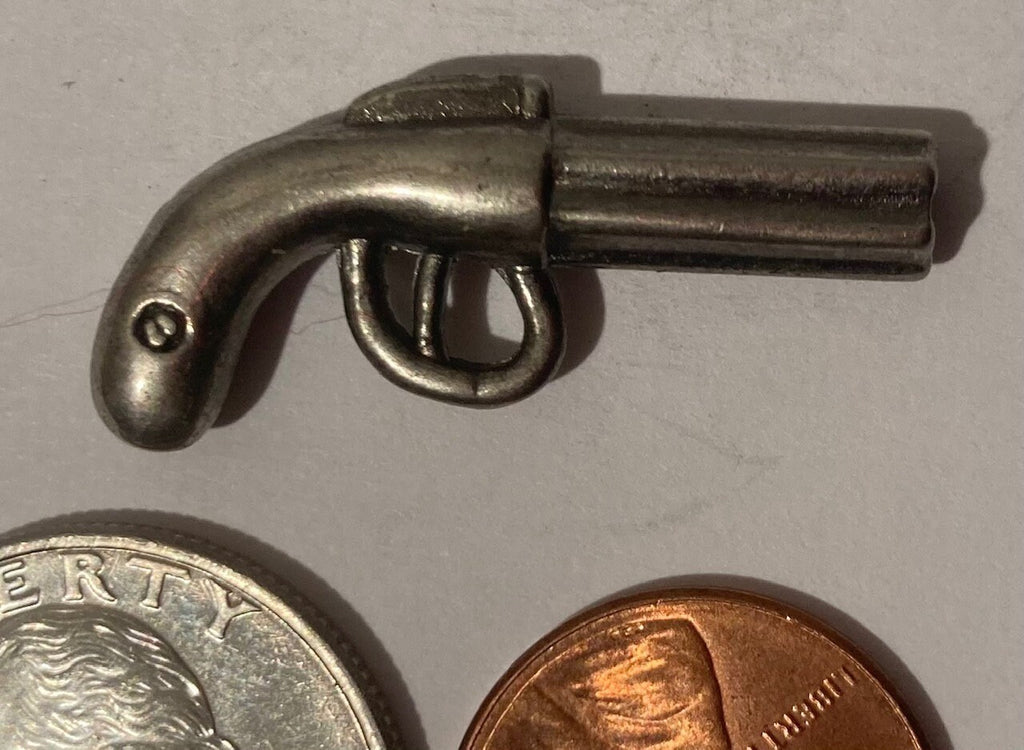 Vintage Sterling Silver 925 Metal Pendant, Pistol, Gun, Nice Design, Pendant for Necklace, Bracelet, Ankle, Fashion, Quality, Precious