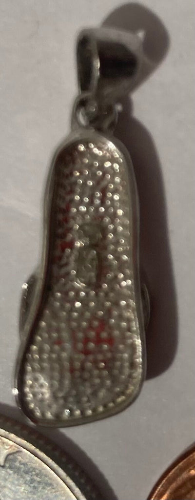 Vintage Sterling Silver 925 Metal Pendant, Sandal, Shoe, Flip Flop, Nice Design, Pendant for Necklace, Bracelet, Ankle, Fashion, Quality