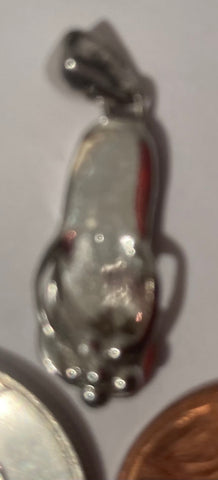 Vintage Sterling Silver 925 Metal Pendant, Sandal, Shoe, Flip Flop, Nice Design, Pendant for Necklace, Bracelet, Ankle, Fashion, Quality