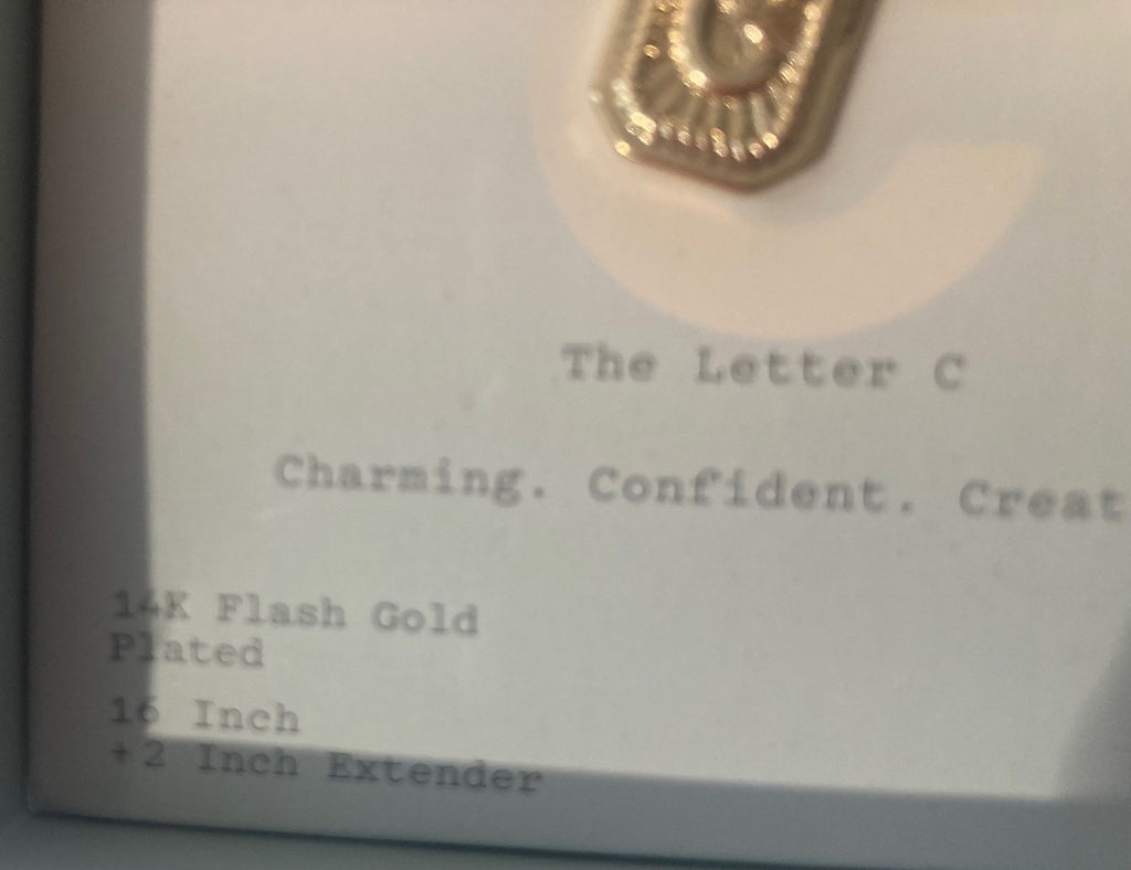 Vintage The Letter C Necklace, Charming, Confident, Creative, 14K Gold Flash Plated, Beautiful, Quality, Fashion, Clothing Accessory, Style
