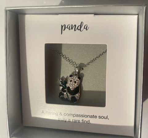 Vintage Panda Necklace, Sparkly, Kohls, Fashion, Style, Accessory, Fun, Quality, Box Set