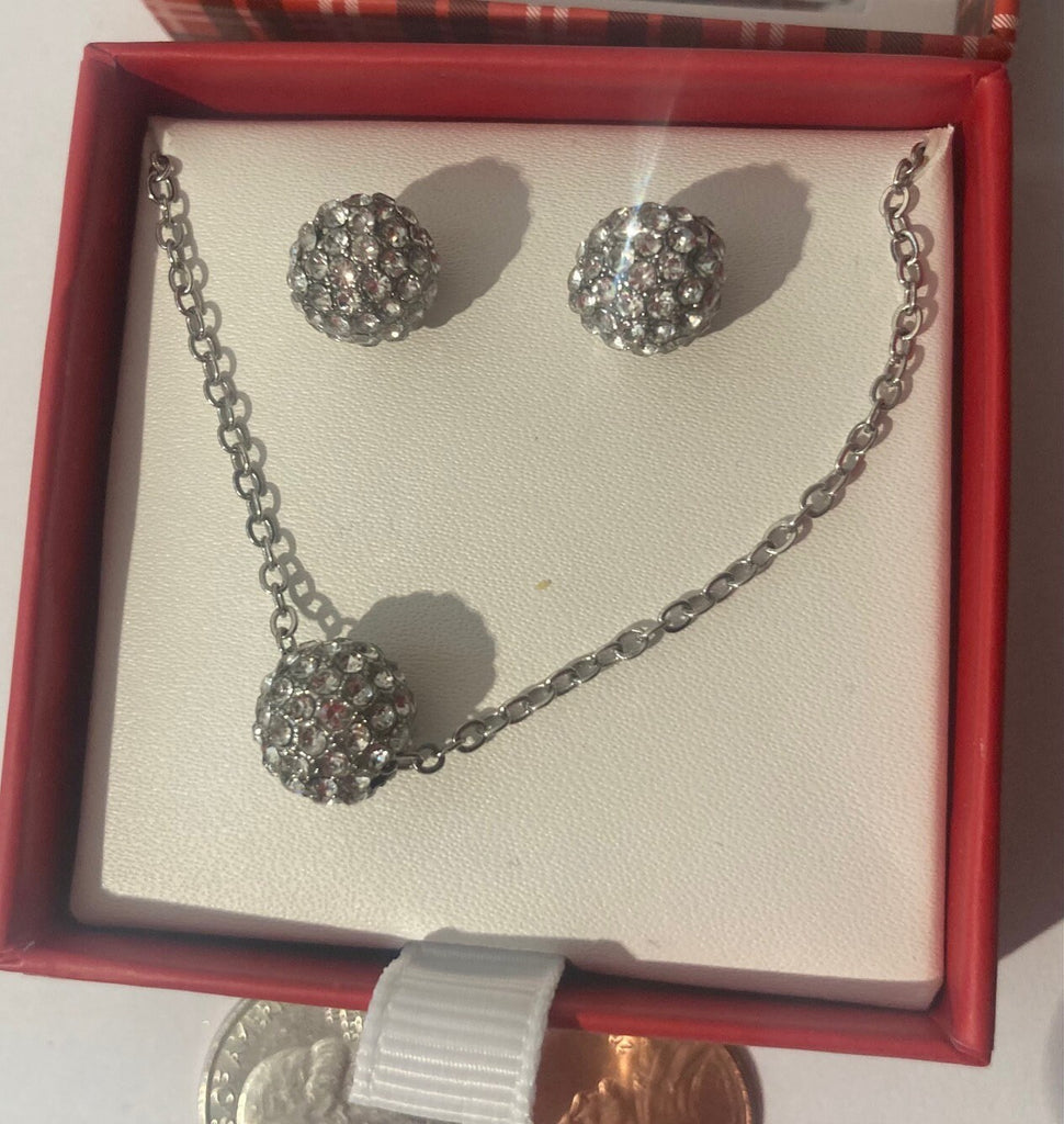 Vintage Lane Bryant Matching Necklace and Earring Set, Sparkly, Quality, Fashion, Accessory, Style, In Nice Box